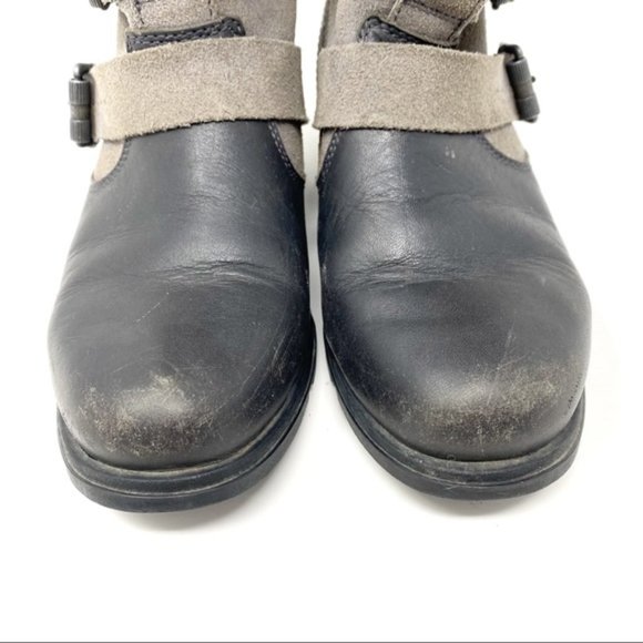 Sorel | Major Moto Boots Size EU 36 / US 5 Black Leather Grey Suede Pull On - Picture 4 of 11